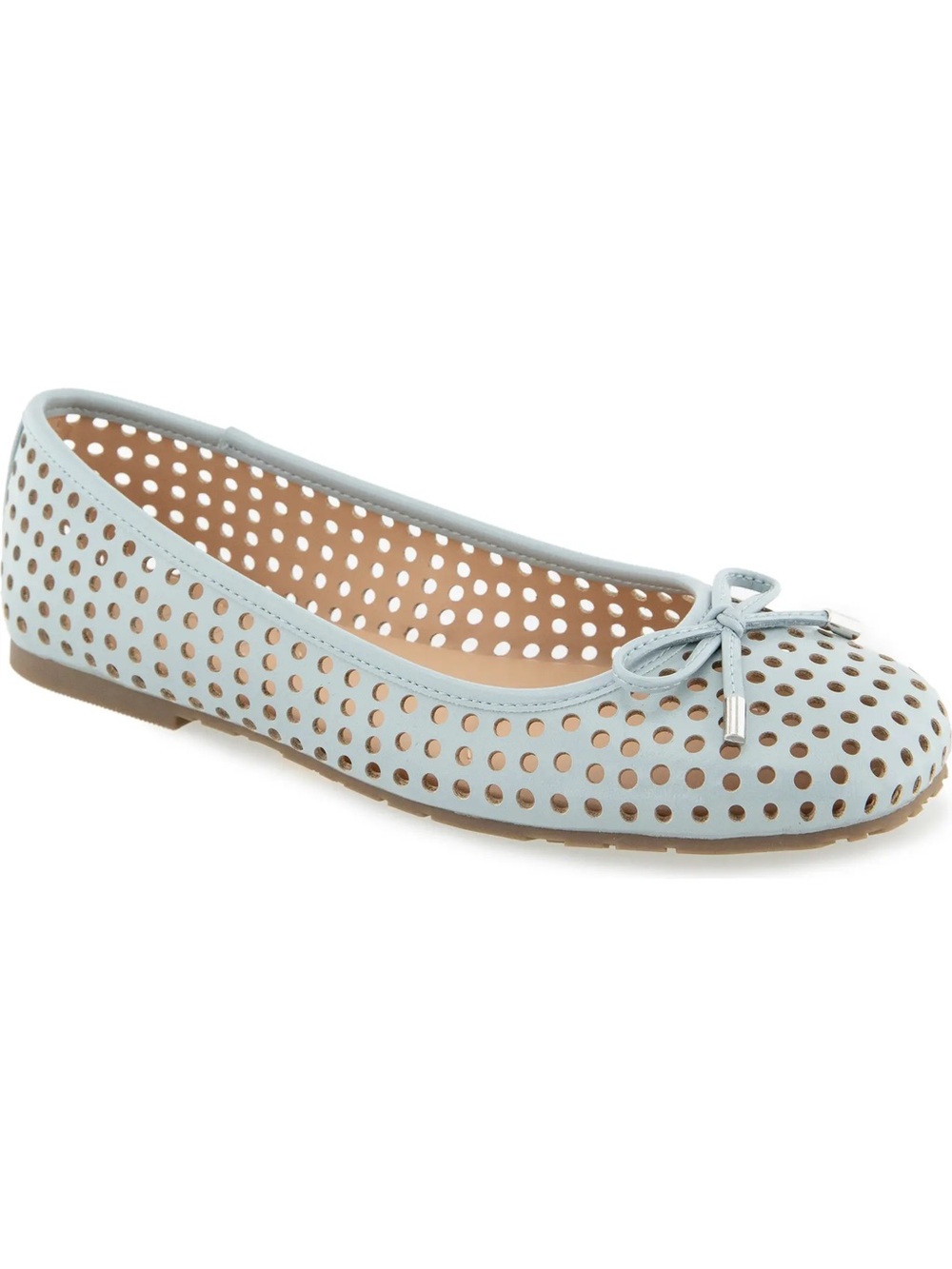 Reaction Kenneth Cole Light Blue Perforated Ballet Flat with Bow